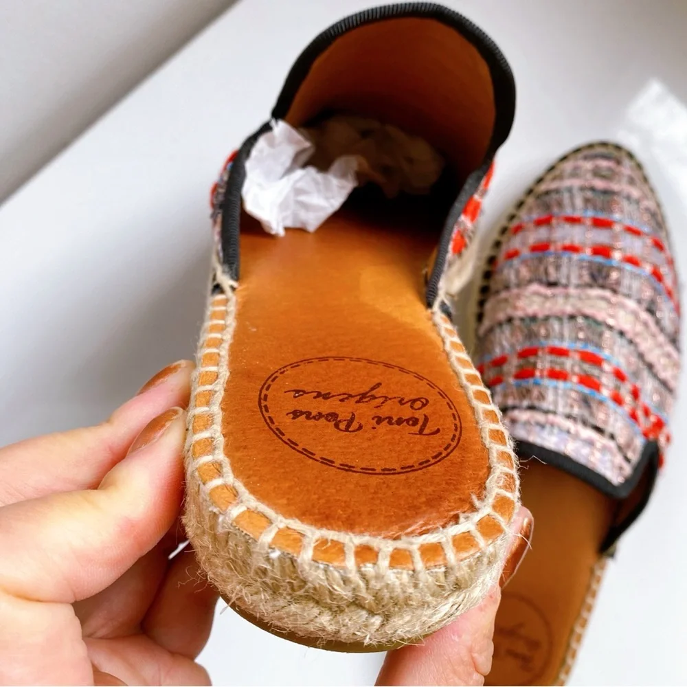 💕 TONI PONS ORIGENS PINK BLACK MULTI TWEED STITCHED ESPADRILLES! - Picture 8 of 16